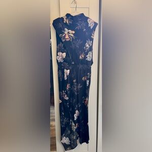 Chic ALLSAINTS Black Floral Midi Dress